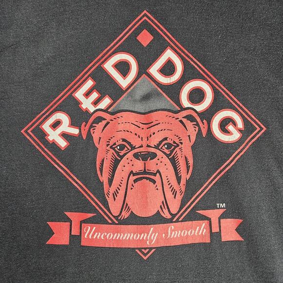 Vtg Red Dog Beer Shirt Mens XL Black T-Shirt Fader Uncommonly Smooth - Picture 2 of 9